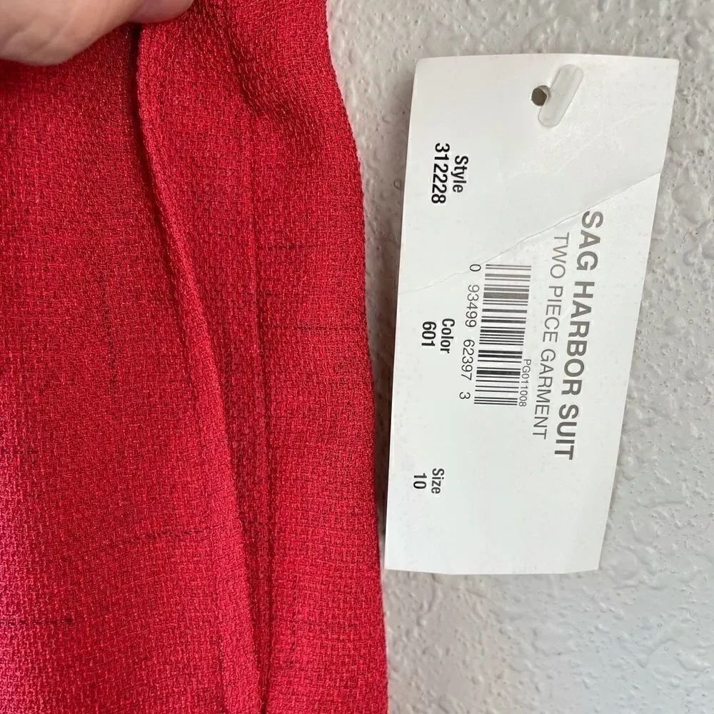 NWT Sag Harbor Red Matching Dress Jacket & Slacks - Picture 13 of 14